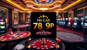 Exciting gaming experience at Nhà Cái 789P featuring casino tables, roulette, and vibrant slot machines.