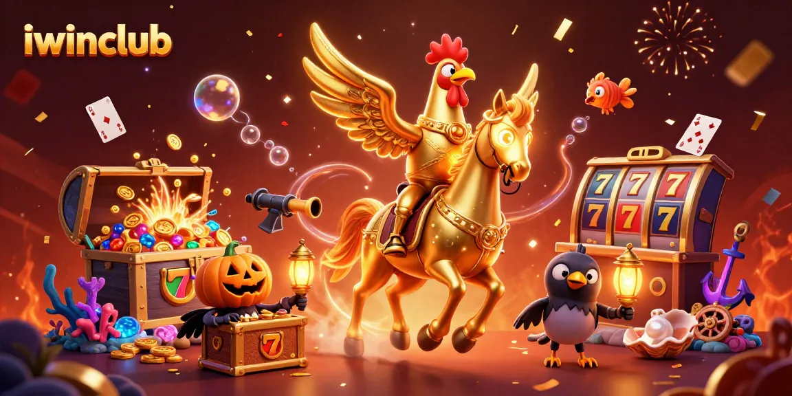 Spin the reels at iwinclub with our vibrant casino scene featuring golden fantasy elements.