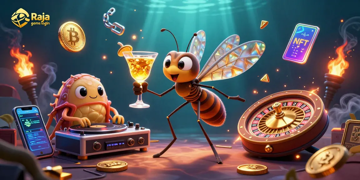Engage with fair gameplay at Raja game login, featuring vibrant casino-themed cartoon characters.