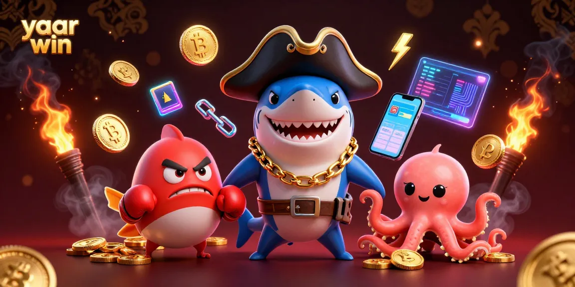 Experience winning thrills with the "yaar win" pirate shark as he navigates the crypto casino world.