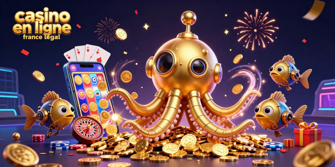 Venez découvrir le monde fascinant des casinos en ligne en France légal avec une illustration captivante et énergique.