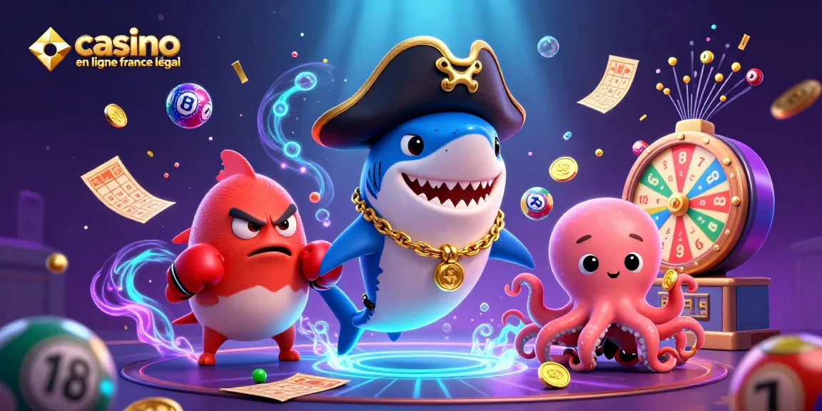 Casino en ligne France légal: Jouer de manière amusante avec des personnages marins dans une scène dynamique.