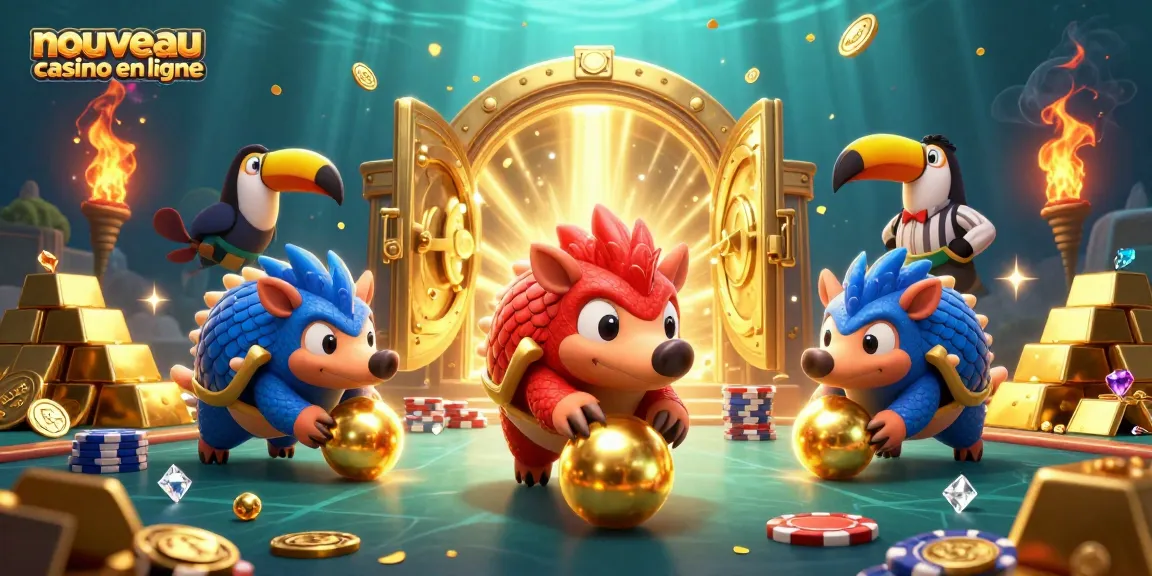 Nouvelle aventure au nouveau casino en ligne avec des pangolins en compétition pour des gains sur des jetons de poker.